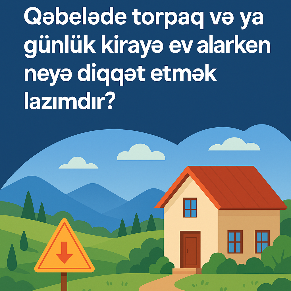 Qəbələdə torpaq və ya günlük kirayə ev alarkən nəyə diqqət etmək lazımdır?